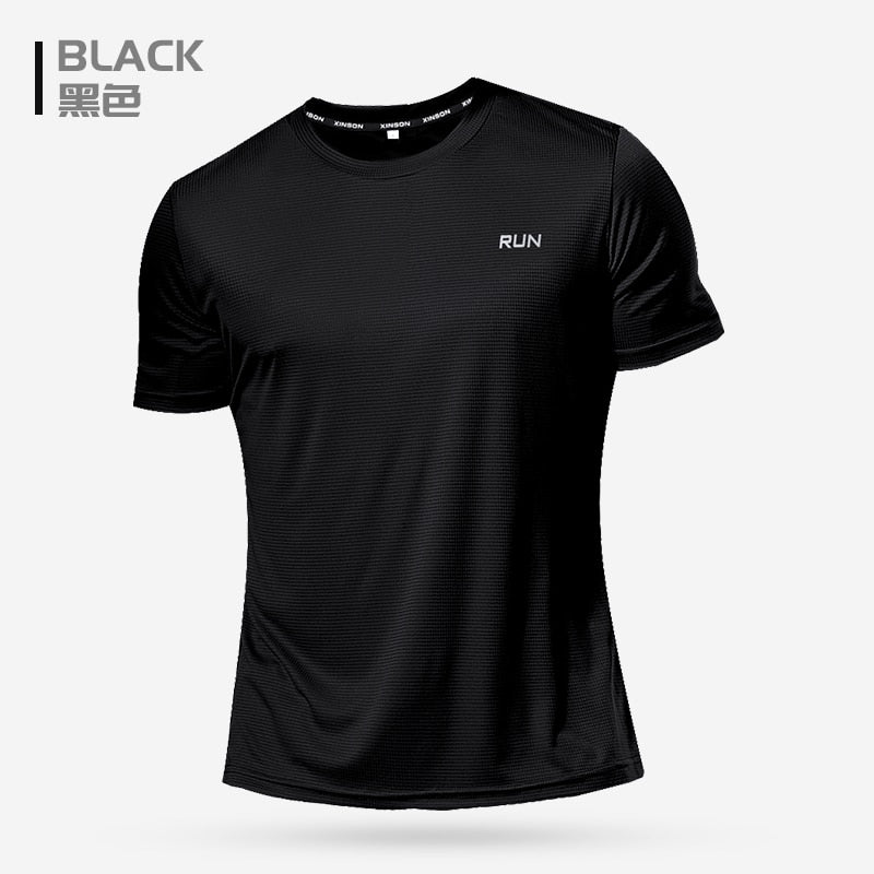 Quick Dry Gym Shirt Men Summer Sportswear Running T-shirt Sport Male Tops Jogging Tops Loose Training Short Sleeve Fitness shirt