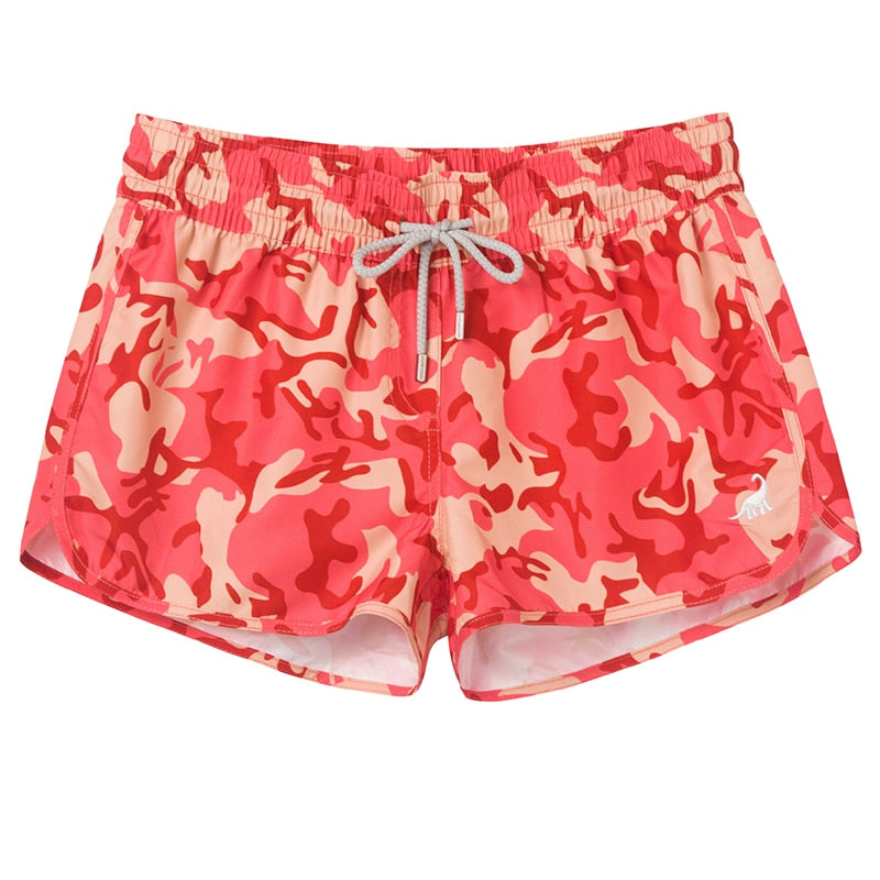 Surfcuz Women Summer Beach Board Shorts Casual Print Swimming Trunk Quick Dry Female Surfing Sports Swim Shorts Lady Boardshorts