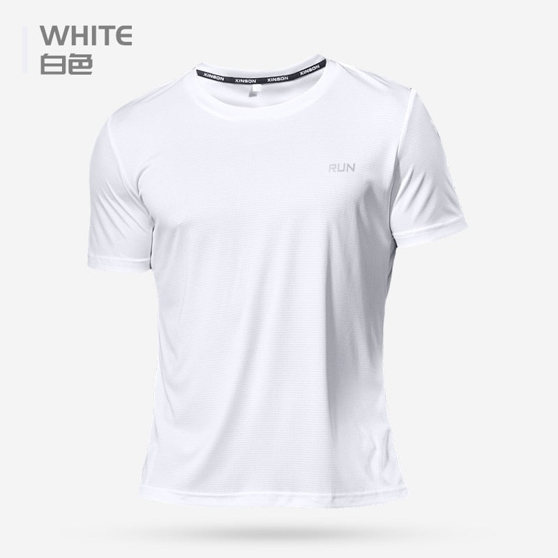 Quick Dry Gym Shirt Men Summer Sportswear Running T-shirt Sport Male Tops Jogging Tops Loose Training Short Sleeve Fitness shirt