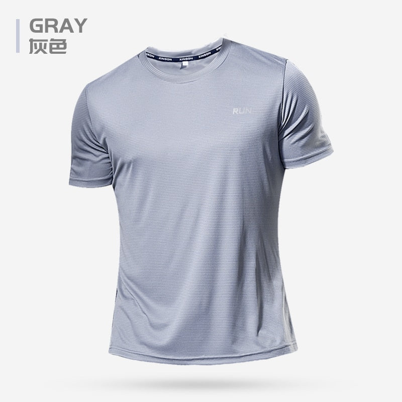 Quick Dry Gym Shirt Men Summer Sportswear Running T-shirt Sport Male Tops Jogging Tops Loose Training Short Sleeve Fitness shirt
