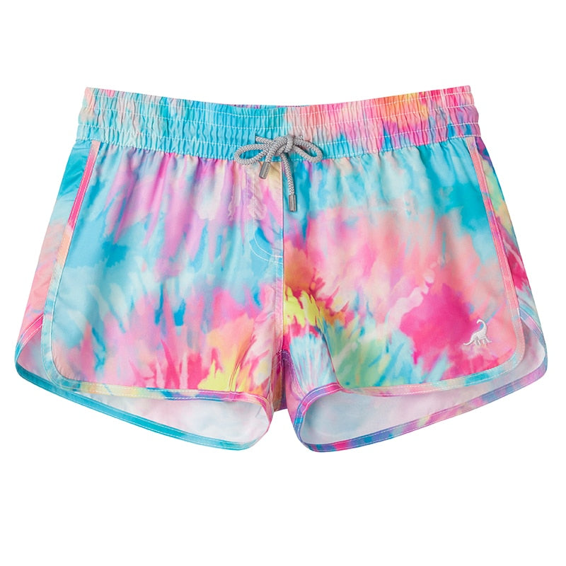 Surfcuz Women Summer Beach Board Shorts Casual Print Swimming Trunk Quick Dry Female Surfing Sports Swim Shorts Lady Boardshorts