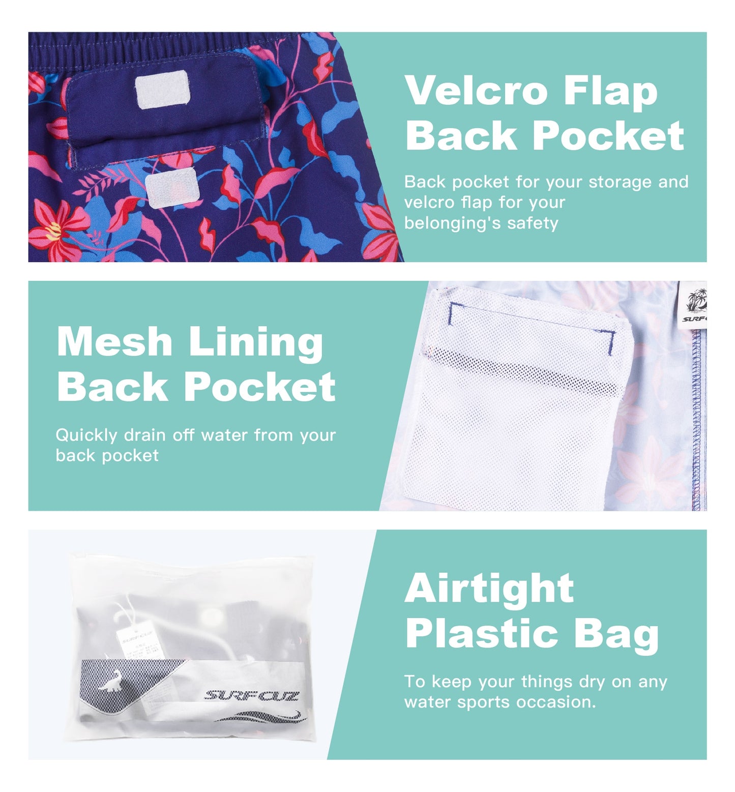 Surfcuz Women Summer Beach Board Shorts Casual Print Swimming Trunk Quick Dry Female Surfing Sports Swim Shorts Lady Boardshorts