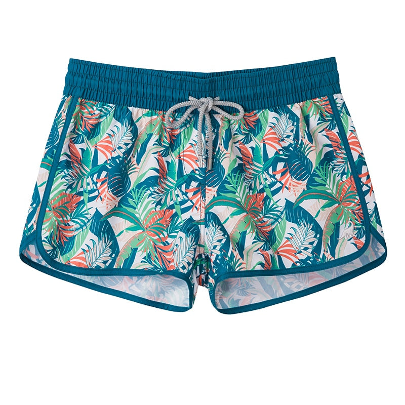 Surfcuz Women Summer Beach Board Shorts Casual Print Swimming Trunk Quick Dry Female Surfing Sports Swim Shorts Lady Boardshorts