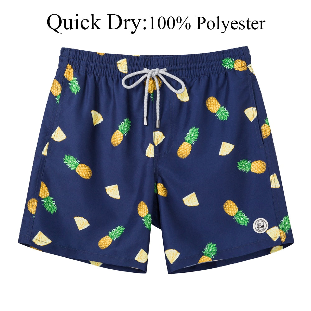 SURFCUZ Men's Beach Shorts Surfing Boardshorts with Mesh Lining Mens Swimwear Beachwear Quick Dry Swimming Trunks for Men