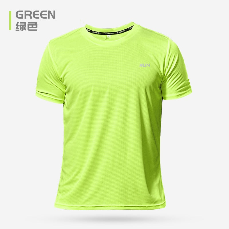 Quick Dry Gym Shirt Men Summer Sportswear Running T-shirt Sport Male Tops Jogging Tops Loose Training Short Sleeve Fitness shirt
