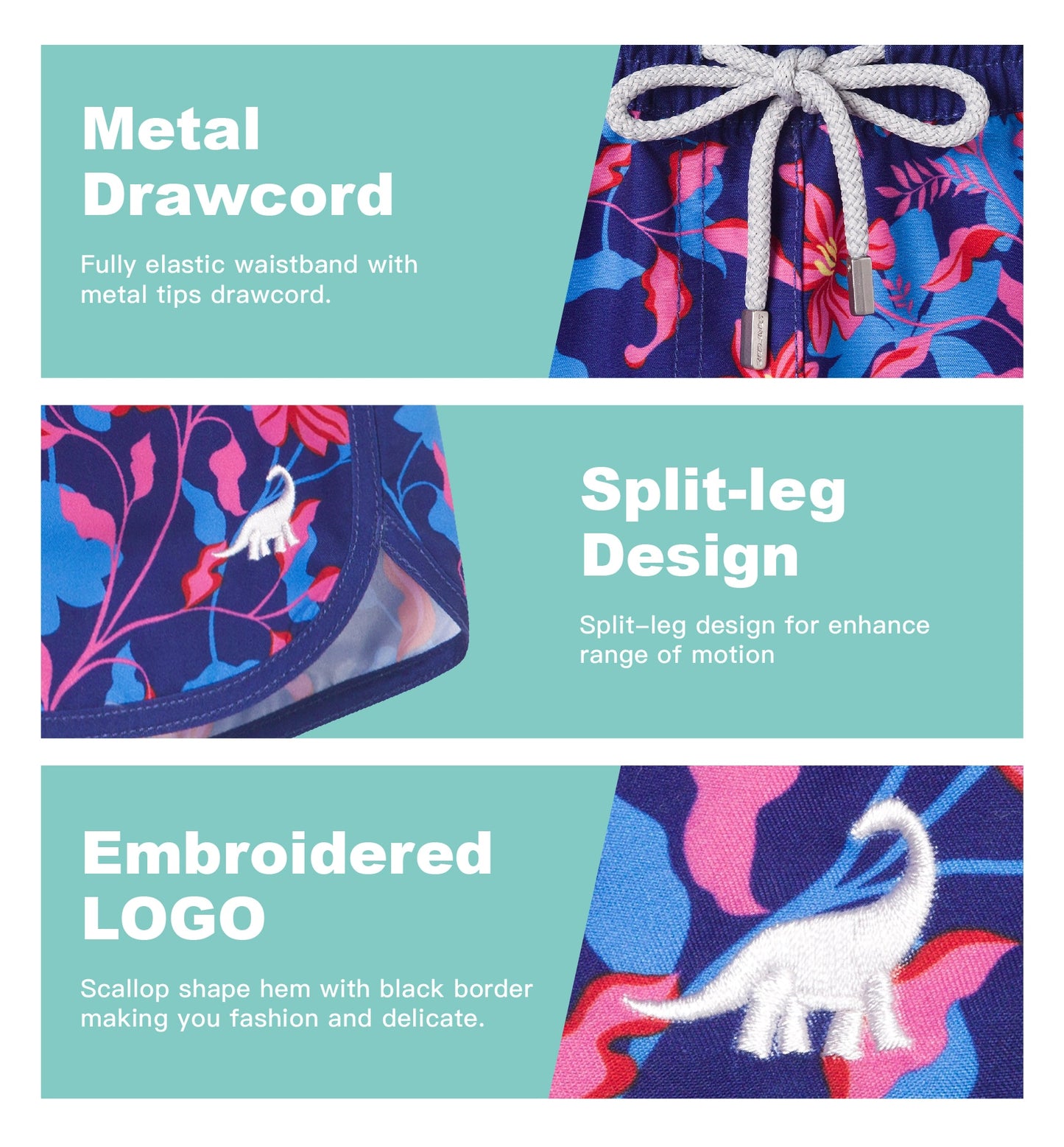 Surfcuz Women Summer Beach Board Shorts Casual Print Swimming Trunk Quick Dry Female Surfing Sports Swim Shorts Lady Boardshorts