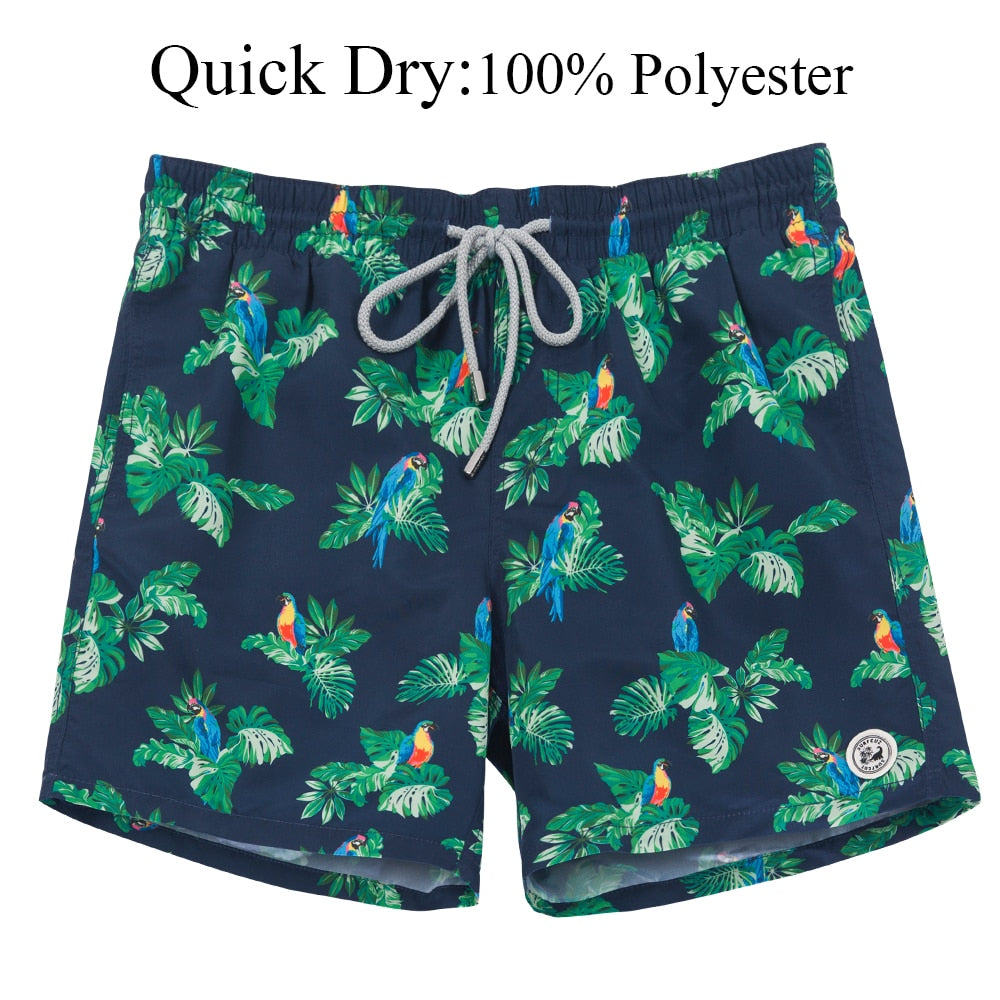 SURFCUZ Men's Beach Shorts Surfing Boardshorts with Mesh Lining Mens Swimwear Beachwear Quick Dry Swimming Trunks for Men