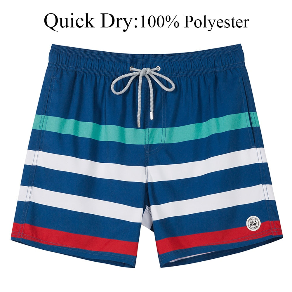 SURFCUZ Men's Beach Shorts Surfing Boardshorts with Mesh Lining Mens Swimwear Beachwear Quick Dry Swimming Trunks for Men