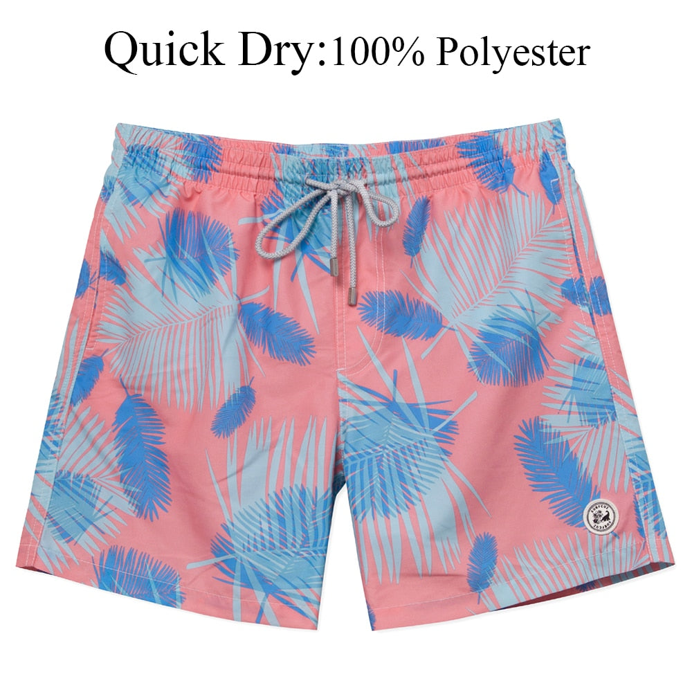 SURFCUZ Men's Beach Shorts Surfing Boardshorts with Mesh Lining Mens Swimwear Beachwear Quick Dry Swimming Trunks for Men