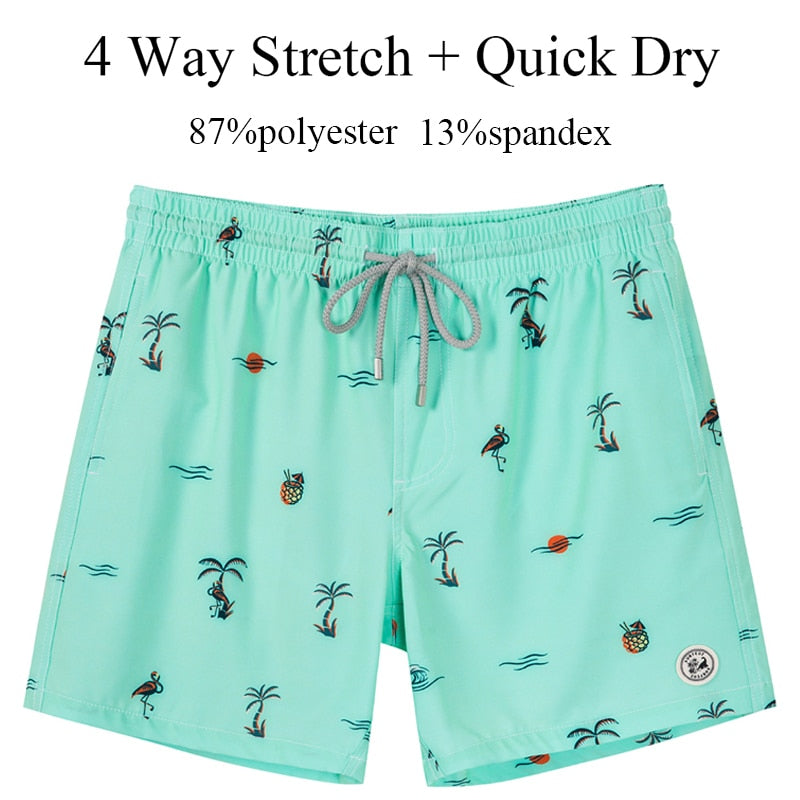 SURFCUZ Men's Beach Shorts Surfing Boardshorts with Mesh Lining Mens Swimwear Beachwear Quick Dry Swimming Trunks for Men