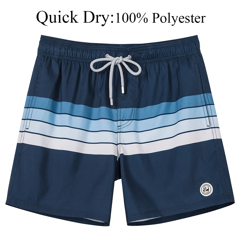 SURFCUZ Men's Beach Shorts Surfing Boardshorts with Mesh Lining Mens Swimwear Beachwear Quick Dry Swimming Trunks for Men