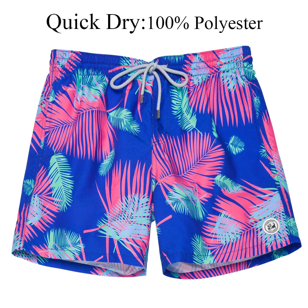 SURFCUZ Men's Beach Shorts Surfing Boardshorts with Mesh Lining Mens Swimwear Beachwear Quick Dry Swimming Trunks for Men