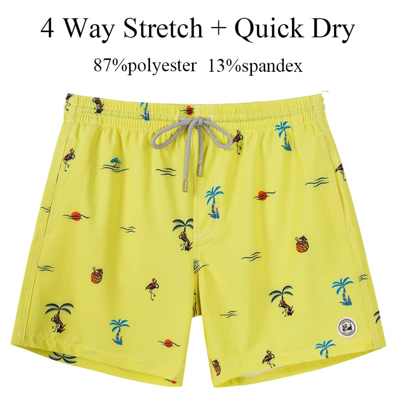 SURFCUZ Men's Beach Shorts Surfing Boardshorts with Mesh Lining Mens Swimwear Beachwear Quick Dry Swimming Trunks for Men