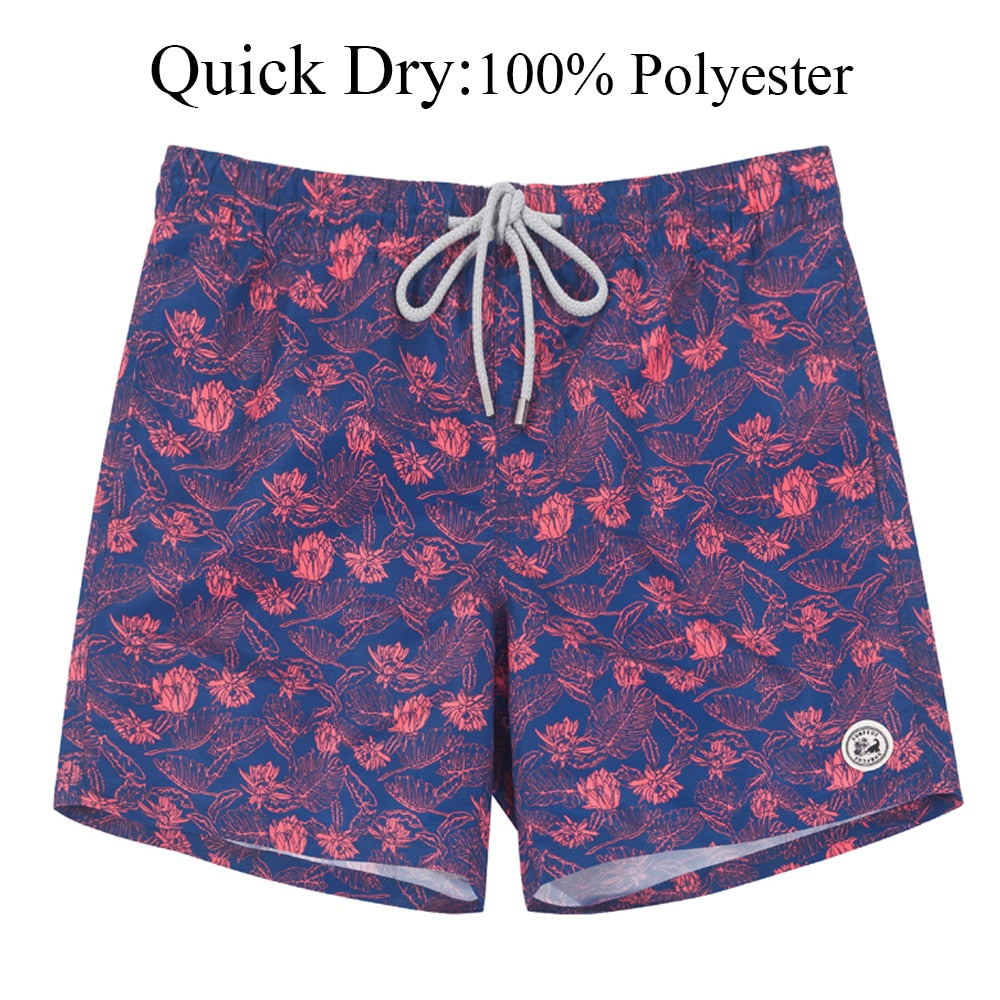 SURFCUZ Men's Beach Shorts Surfing Boardshorts with Mesh Lining Mens Swimwear Beachwear Quick Dry Swimming Trunks for Men