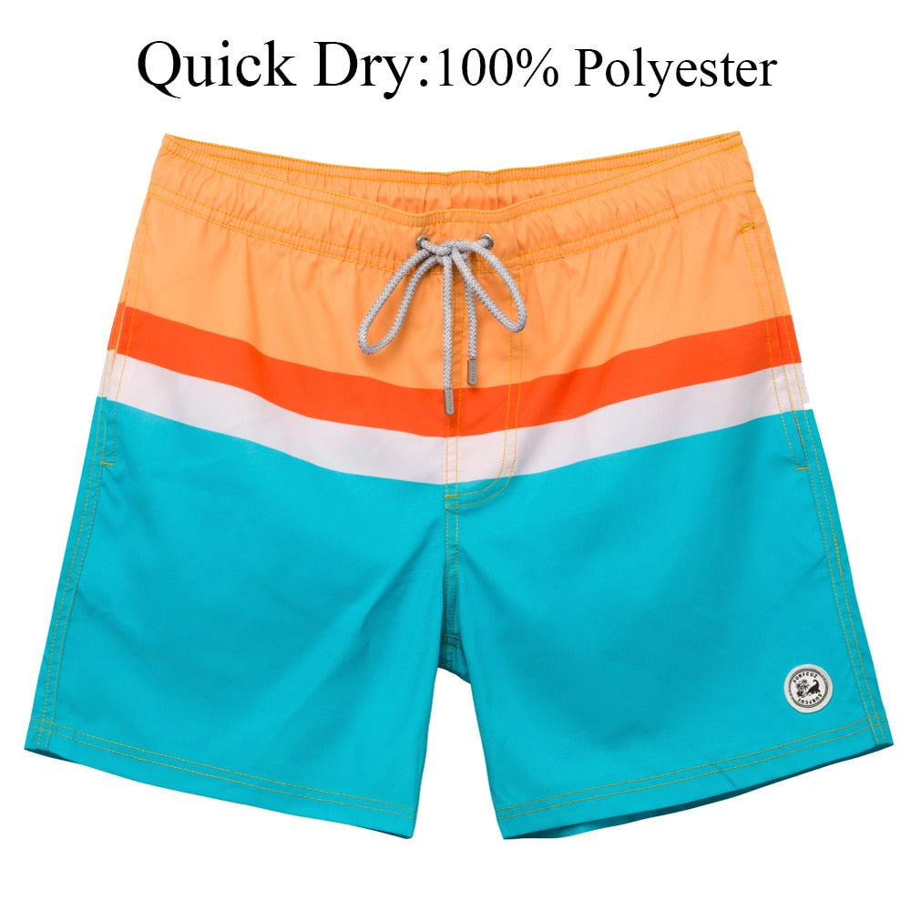 SURFCUZ Men's Beach Shorts Surfing Boardshorts with Mesh Lining Mens Swimwear Beachwear Quick Dry Swimming Trunks for Men